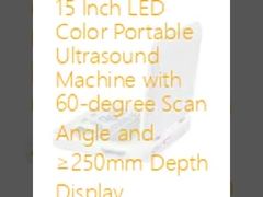 Máquina de ultra-som portátil de 15 polegadas LED colorida com ângulo de digitalização de 60 graus e tela de profundidade ≥ 250 mm