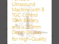 Máquina de Ultrassom Portátil com 8 Controles TGC, Bateria de 10Ah e Display de Profundidade ≥250mm para Imagens Médicas de Alta Qualidade
