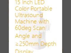 Máquina de ultra-som portátil de 15 polegadas LED a cores com ângulo de digitalização de 60 graus e visualização de profundidade ≥ 250 mm